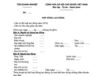 Mẫu Hợp đồng lao động không xác định thời hạn