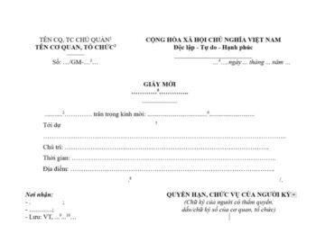 Mẫu Giấy mời mới nhất hiện nay