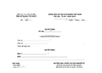 Mẫu Quyết định cá biệt quy định trực tiếp
