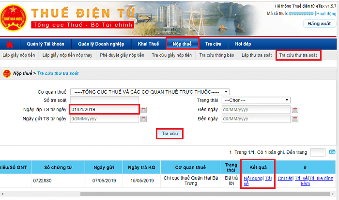 Hướng dẫn lập thư tra soát online khi sai sót thông tin trên chứng từ nộp thuế