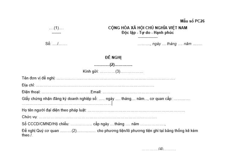 Văn bản đề nghị kiểm định và cấp Giấy chứng nhận kiểm định phương tiện PCCC 2 Văn bản đề nghị kiểm định và cấp Giấy chứng nhận kiểm định phương tiện PCCC