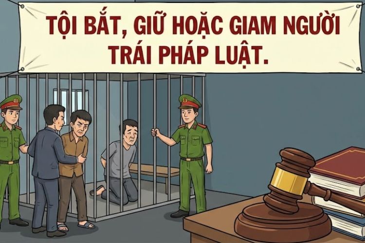 Tội bắt, giữ hoặc giam người trái pháp luật