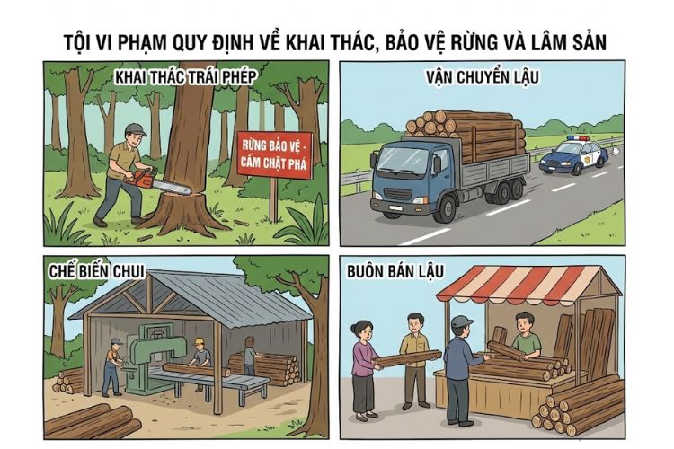 Tội vi phạm quy định về khai thác, bảo vệ rừng và lâm sản