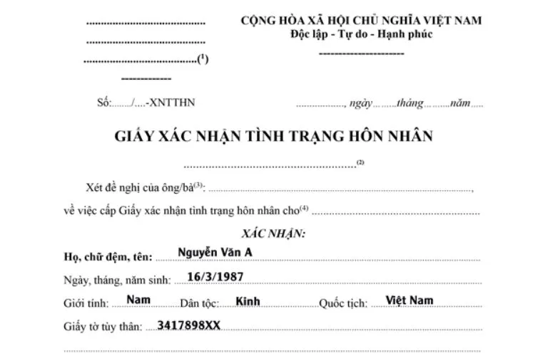 Giá trị sử dụng của Giấy xác nhận tình trạng hôn nhân bao lâu?