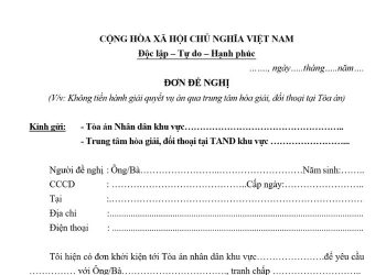 Mẫu Đơn đề nghị không tiến hành hòa giải, đối thoại tại Tòa án 3 Mẫu Đơn đề nghị không tiến hành hòa giải, đối thoại tại Tòa án