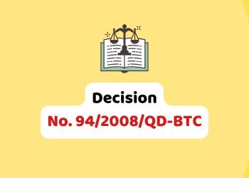 Decision No. 94/2008/QD-BTC of October 29, 2008, amending export duty rate in the export tariff list applicable to petroleum and oils extracted from bituminous minerals in crude form