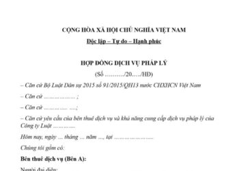 Mẫu Hợp đồng dịch vụ pháp lý mới nhất