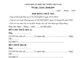 Mẫu Hợp đồng thuê nhà ở mới nhất