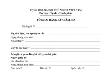 Mẫu Tờ khai đăng ký giám hộ