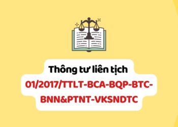 Thông tư liên tịch 01/2017/TTLT-BCA-BQP-BTC-BNN&PTNT-VKSNDTC quy định việc phối hợp giữa cơ quan có thẩm quyền trong việc thực hiện quy định của Bộ luật Tố tụng hình sự năm 2015 về tiếp nhận, giải quyết tố giác, tin báo về tội phạm, kiến nghị khởi tố