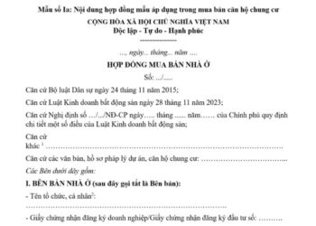 Mẫu Hợp đồng mua bán căn hộ chung cư