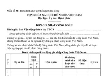 Mẫu Đơn gia nhập công đoàn dành cho tập thể người lao động 4 Mẫu Đơn gia nhập công đoàn dành cho tập thể người lao động