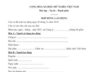 Mẫu Hợp đồng lao động xác định thời hạn