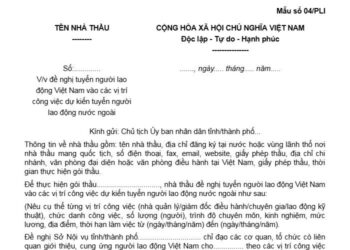 Công văn về việc đề nghị tuyển người lao động Việt Nam vào các vị trí công việc dự kiến tuyển người lao động nước ngoài
