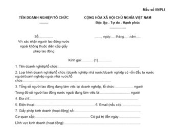 Công văn về việc xác nhận người lao động nước ngoài không thuộc diện cấp giấy phép lao động