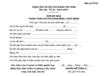 Mẫu Đơn đề nghị thanh toán chi phí khám bệnh, chữa bệnh
