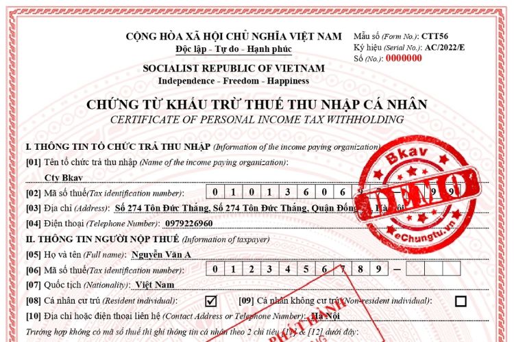 Mẫu ký hiệu trên chứng từ khấu trừ thuế thu nhập cá nhân điện tử 1 Mẫu ký hiệu trên chứng từ khấu trừ thuế thu nhập cá nhân điện tử