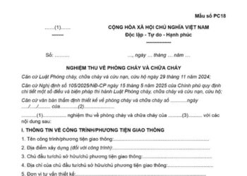 Mẫu Văn bản nghiệm thu về phòng cháy và chữa cháy của chủ đầu tư, chủ sở hữu công trình