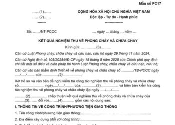 Văn bản chấp thuận kết quả nghiệm thu về phòng cháy và chữa cháy của cơ quan Công an