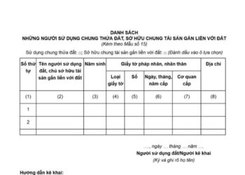 Danh sách những người sử dụng chung thửa đất, sở hữu chung tài sản gắn liền với đất 3 Danh sách những người sử dụng chung thửa đất, sở hữu chung tài sản gắn liền với đất