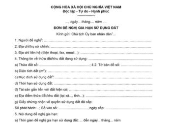 Mẫu Đơn đề nghị gia hạn sử dụng đất mới nhất 2 Mẫu Đơn đề nghị gia hạn sử dụng đất mới nhất