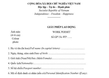 Mẫu Giấy phép lao động mới nhất