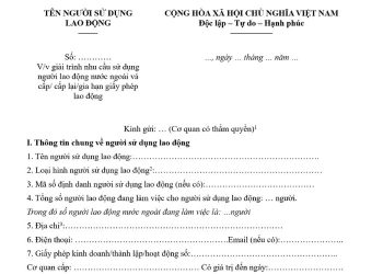 Văn bản báo cáo giải trình nhu cầu sử dụng lao động nước ngoài và đề nghị cấp giấy phép lao động