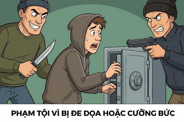 Phạm tội vì bị người khác đe dọa hoặc cưỡng bức là gì?